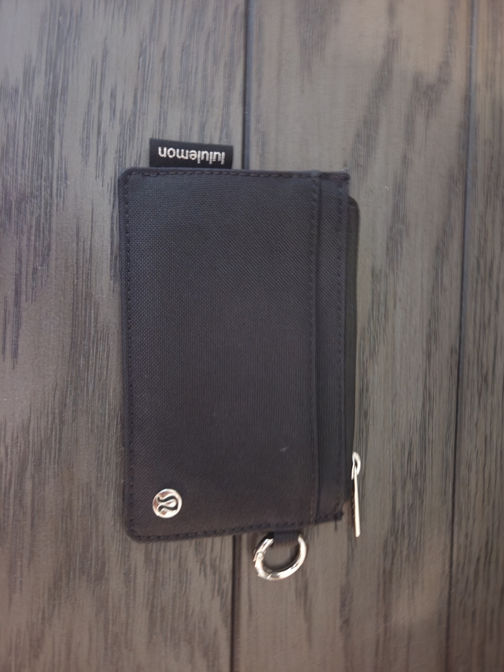 lululemon athletica Black Zip Card Wallet with Key Ring